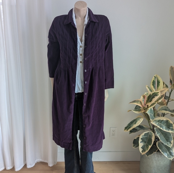 Paragon Purple Corduroy Maxi Dress / Vest Ptp 20" Fit Medium-large - Picture 2 of 12